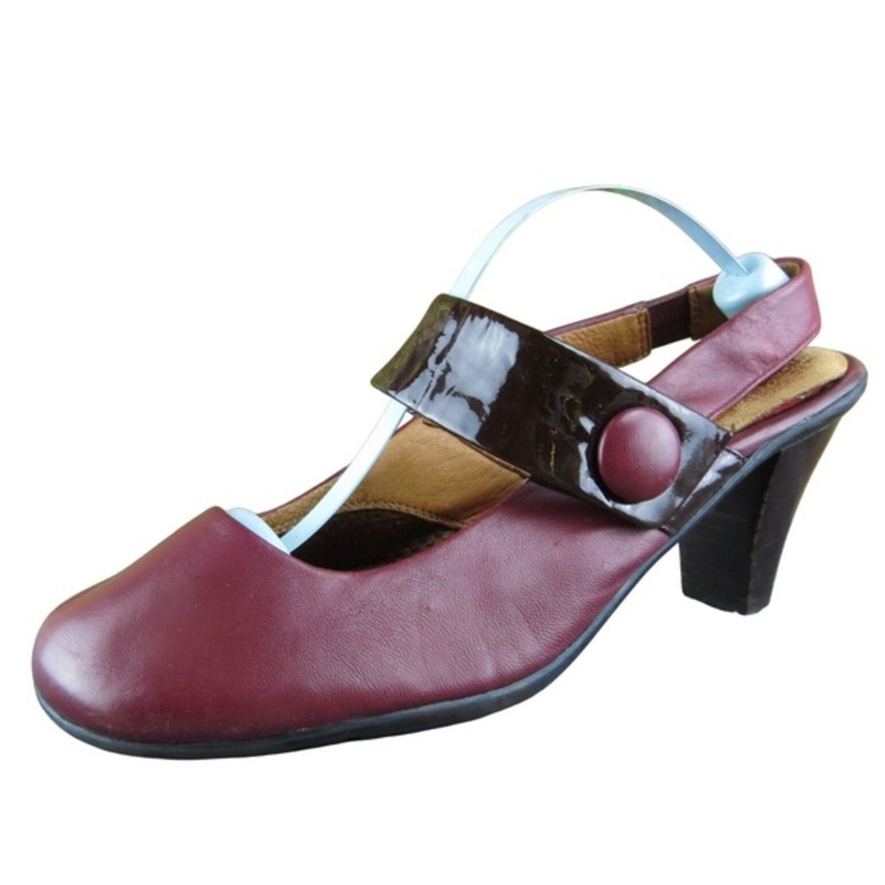 Gentle Souls O Kay Women‎ Slingback Heel Shoes Size 7.5 Medium Red Leather